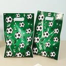 10pcs Green Soccer Pattern Gift Bag, Candy Tote Bags, Multi-Purpose Gift Wrapping Supplies Goody Bag,Birthday Party Decor