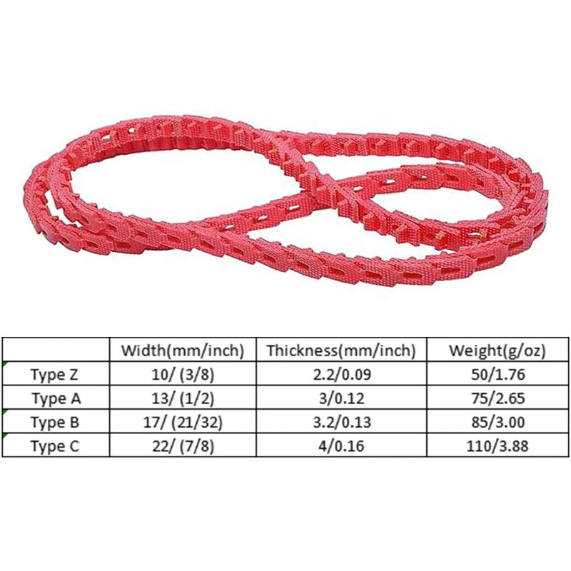 Polyurethane Red V Belt Power Twist link V Belt Removable Splicing Toughened Furnace Live Belt Adjust For Industry Less Noise