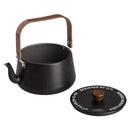 1.1L Camping Water Kettle with Wooden Handle Outdoor Portable Teapot Lightweight Coffee Pot Tourist Tableware