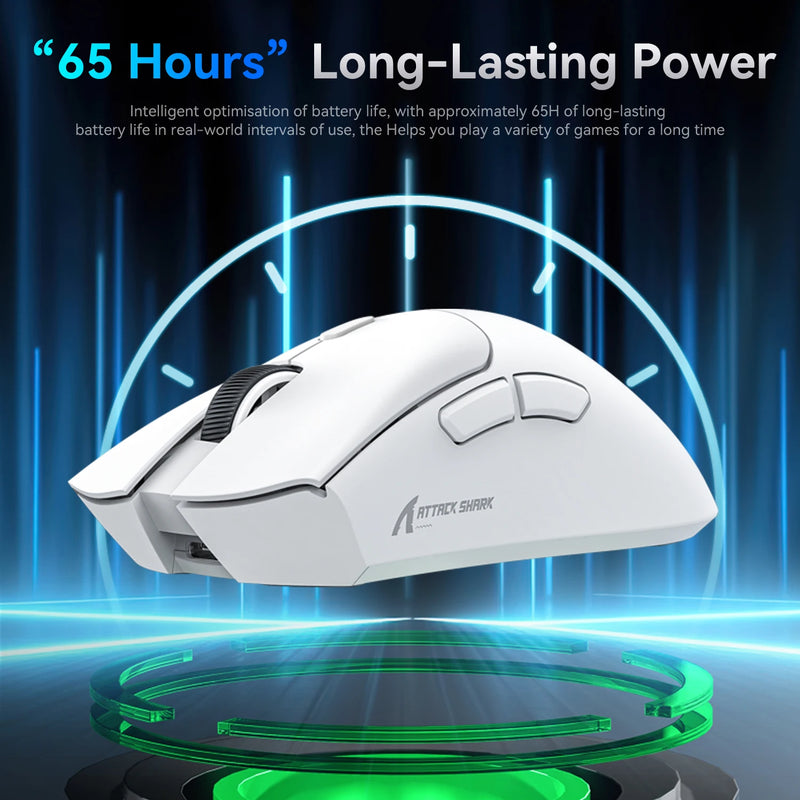 R1 Attack Shark Wireless Mouse Bluetooth Gaming Mouse PAW3311 Sensor,1000Hz Return-rate,Tri-mode,Ergonomic,Rechargeable