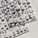 Rabbit Pearl Butterfly 5D Easter Egg Nobility Cute Bunny Soft Relief Self Adhesive Nail Art Decoration Sticker Hot 3D Nail Decal