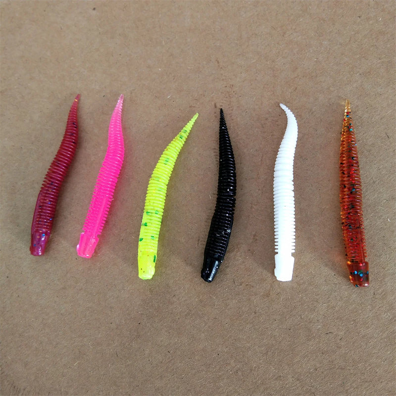 Swolfy 10pcs New arrival 5cm 0.5g Soft bait Fishing Lure Artificial Bait Silicone Worm Shad Needfish Saltwater Bass crappie grub