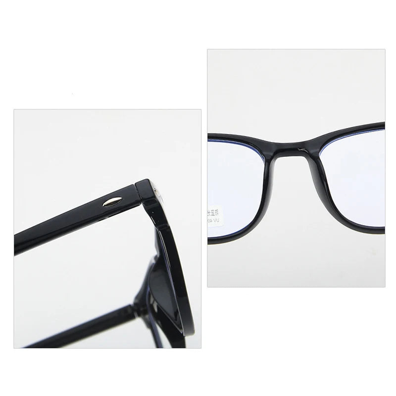 Finished Myopia Glasses Vintage Oval Frame Blue Light Blocking Men Women Nearsighted Eyeglasses Prescription Eyewear 0 To -6.0
