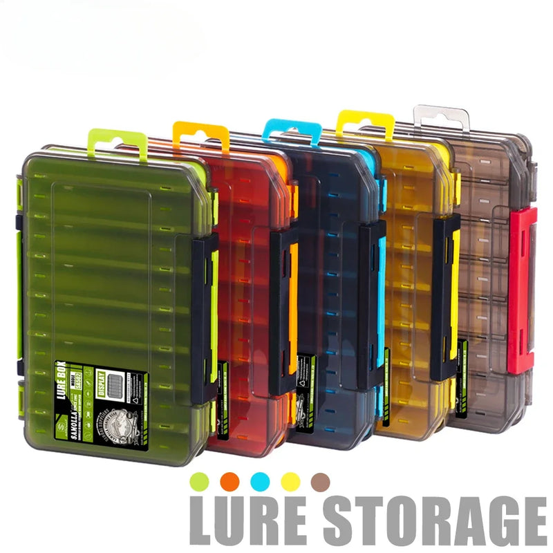 1 Pc Fishing Tackle Box 12 Compartments Fishing Accessories Lure Hook Storage Case Double Sided Fishing Tool Organizer Boxes