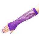 1 Pair Sexy Women Party Neon Fishnet Fingerless Long Gloves Sun Protection Sleeves Mesh Lace Thin Gloves Summer Arm Warmer