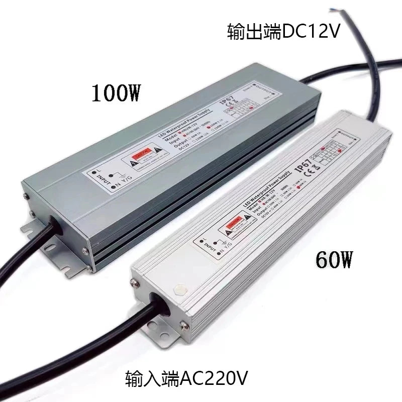 12W 20W 36W 60W 100W 200W 220V to 12V Driver for leds spot Transformer Power Supply Waterproof IP67