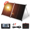 DOKIO 100W/160w/200w 18V Glass Folding Monocrystalline Waterproof Solar Panel with 12V Controller Kit from China
