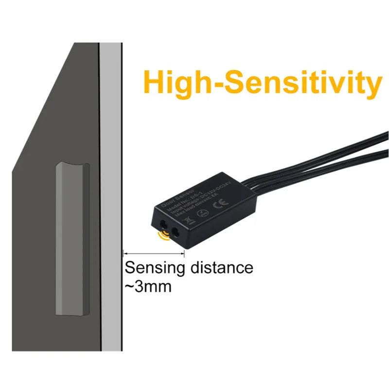 Door Sensor Light Switch DC 12V 24V 6A Auto ON/OFF High Sensitivity Wireless Infrared Induction For LED Strip Cabinet Home Use