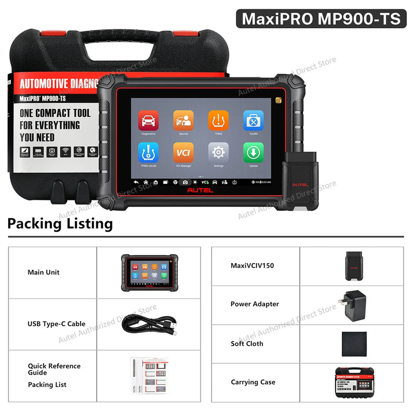 2025 Autel MaxiPRO MP900TS Scanner TPMS Diagnostic Tool ECU Coding, Active Test, 40+ Services, CAN FD&DOIP Upgraded of MK808S-TS