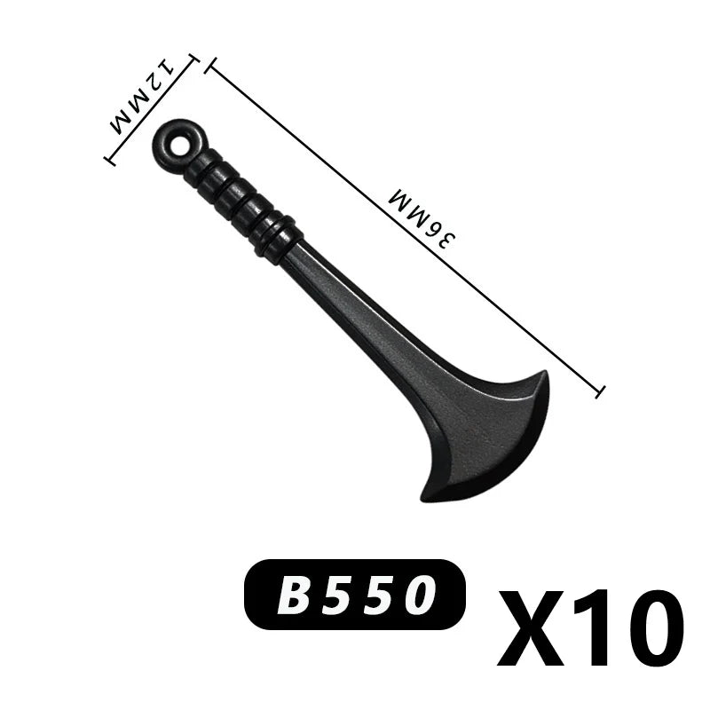 Medieval MOC Weapon Figure Accessories Building Blocks Soldiers Sword Shield Bow Arrow Trident Hammer Axe Spear Brick Kid Toy