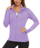 TACVASEN Full Zip UPF 50+ Sun Protection Summer Jackets Womens Long Sleeve Shirts Casual Jackets W/ Zipper Pockets Tops Outdoor