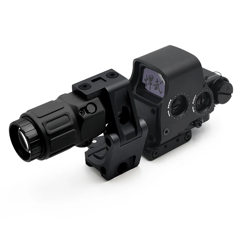 Holy Warrior S1 Holographic Red Dot Sight with NBG33 3X Magnifier with Fas Optic Riser and FTC Mount Combo with Full Markings