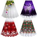 ROSEGAL Plus Size Fashion 3D Printed A Line Skirts Women Basics High Rise Skirt Christmas Ball Elk Snowflake Graphic Skirt S-5XL