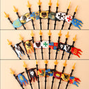 Medieval Castle Knight Figures Flag Building Blocks Ancient Holy Rome Military Army Soldier Weapons MOC Accessory Bricks Kid Toy