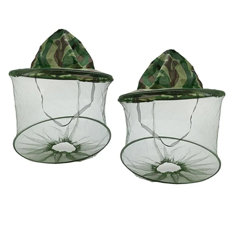 Camouflage Beekeeping Protective Bee Hat Insect Mesh Face Hat Anti-Mosquito Shawl Hat Outdoor Fishing  Face Mask Hat