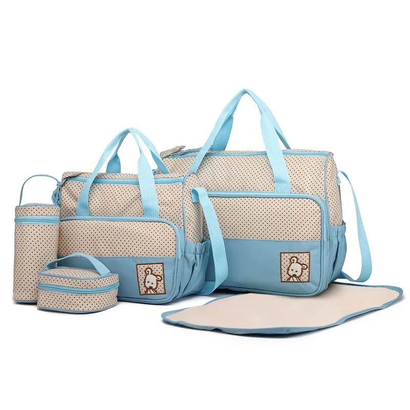 Miss Lulu Set of 5 Baby Wrap bag Mother Diaper bag with handbag bag Shoulder bag Bottle Holder & Wrap Backs