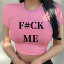 Funny Print Crop Top Women T-shirts 2024 Fashion Casual Women Crop Tops Summer Retro Sexy E-girl Baby Tee Streetwear Y2k Clothes