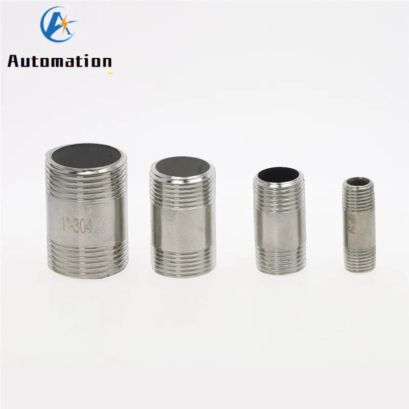 Water connection 1/4" 3/8" 1/2" 3/4" 1" 1-1/4" 1-1/2" Male X Male Threaded Pipe Fittings Stainless Steel SS304 Connector Adapter