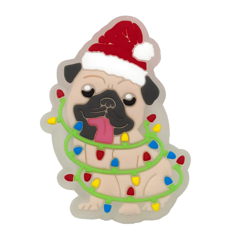 1-5PCS New Christmas LED Shoe Charms,Cute Santa Claus Cat & Dog Pin Accessories for Sandals,Shoe Clogs Buckle Christmas Gifts