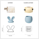 Hoppy Bunny - Eared Easter Egg Candle Jar Silicone Molds for Cement Handmade Storage Box Molds for Concrete Easter Home Decor