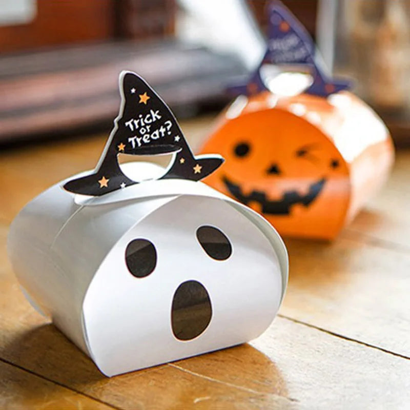 Halloween Candy Box Trick or Treat Pumpkin ghost Cookies Goodie Boxes Kids favors Gift Box Halloween Party Decoration Pack bags