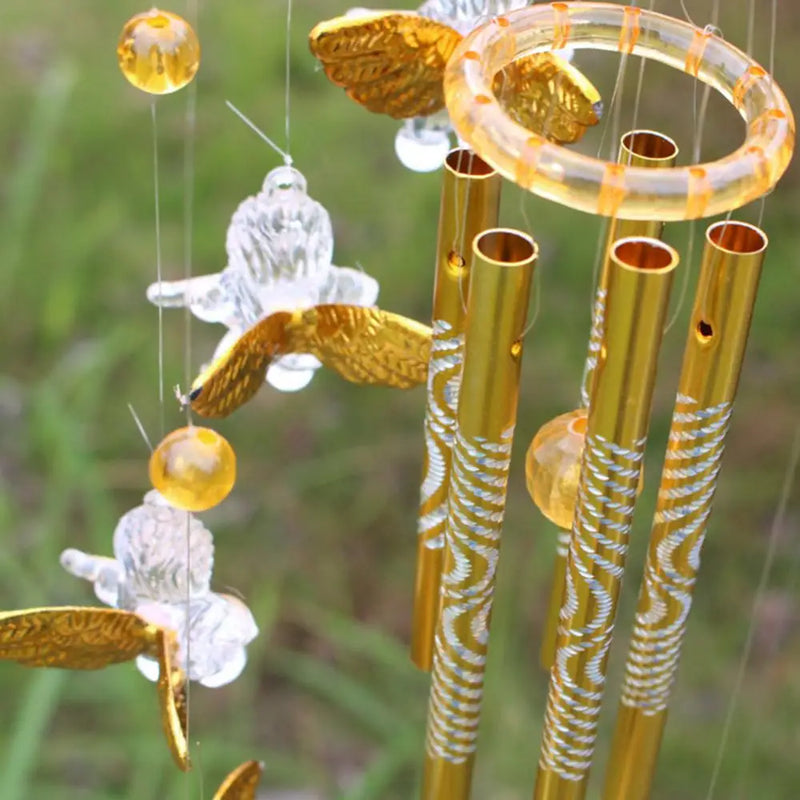 Love Angel Cupid Wind Chime Tube Hanging Ornament House Decoration Metal Pipe Wind Chime Clear Sound Wind Chimes Bells Tubes