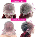 99J Burgundy Lace Frontal Wig 13x6 Body Wave Lace Front Wig HD Transparent Lace Frontal Wig Human Hair Pre Plucked 99j Red Color