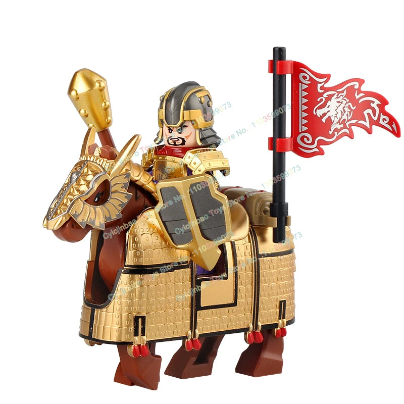 Medieval Knight Stormwind City Guard Reloaded Golden Horse Silver Horse Action Figures Building Blocks Accessories Toys DT8902