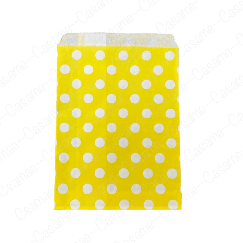 50 pcs 5x7 inch Paper Bag Four Leaf Clover Polka Dot Wavy Kraft Paper Bag Mixed Cookies Candy Gift Wrapping Bag For Christmas