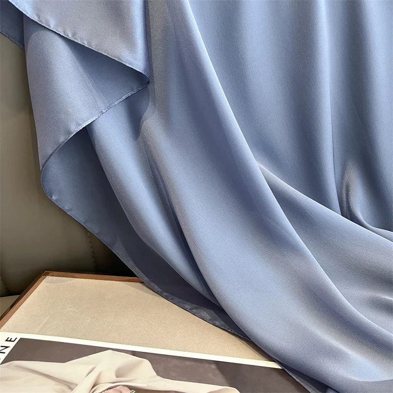 New 16 Colors Solid Silk Scarf Women Fashion Quality Soft Scarves Female Shawls Foulard Bandana Beach Cover-ups Wraps Luxury