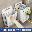 Bathroom Folding Dirty Clothes Storage Basket Wall Mounted Hanging Portable Punch-Free Clothes Bucket Organizer Laundry Basket