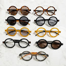 SO&EI Ins Popular Fashion Round Sunglasses Women Retro Double Color Clear Lens Eyewear Men Trending Shades UV400 Sun Glasses