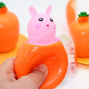 2pcs Easter Carrot Rabbit Squeeze Telescopic Toys Kids Children's Radish Rabbit Cup Pinch Music Toy Creative Stress Relief Gifts