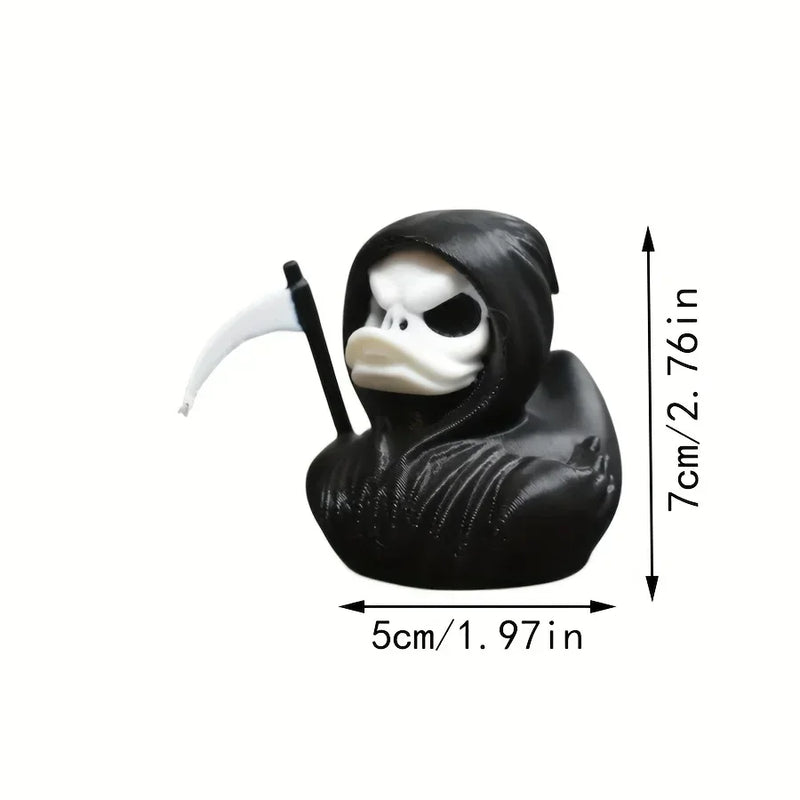3D Grim Reaper Duck Printed Scary Death Duck Statue Suitable for Home Decoration Halloween Decoration for Haunted House Party