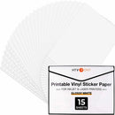 HTVRONT 15 Sheets 11X8.5inch Printable Vinyl Sticker Paper A4 self-adhesive Copy Paper for Inkjet & Laser Printer DIY 8.5x11''