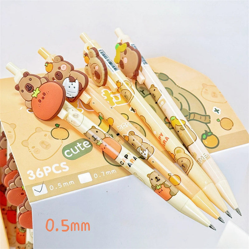 4 pcs/lot 0.5mm Happy Capybara Mechanical Pencil Cute Japanese Pencils For Writing Stationery School Office Supplies Gift