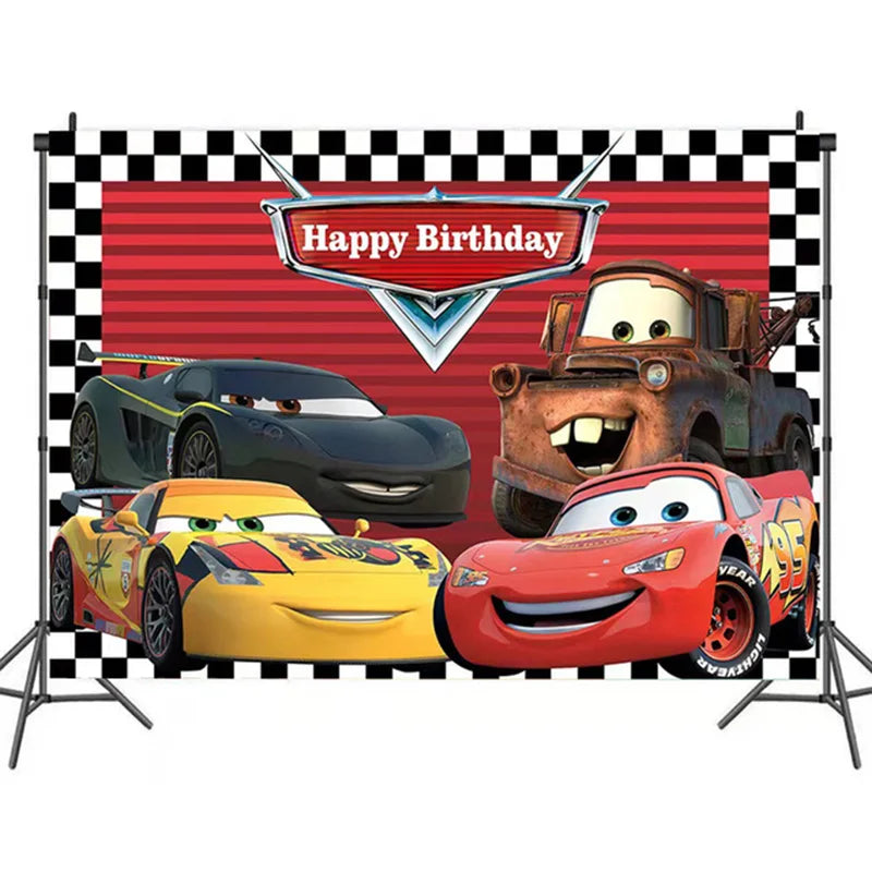 Disney Cars Birthday Party Decorations Lightning Mcqueen Disposable Tableware Set Cups Plates Balloon for Race Party Baby Shower