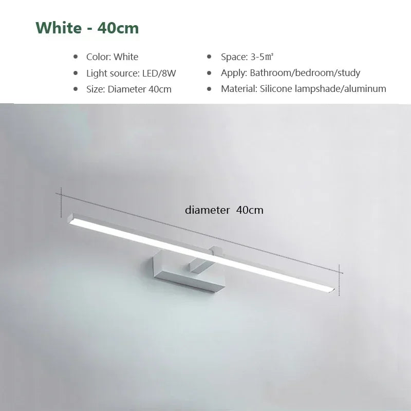 Modern Wall Light Bathroom LED Hardwares Wall Lamp Three Colors Light Aluminum Led  Indoor Wall Sconces Fixture Make Up light