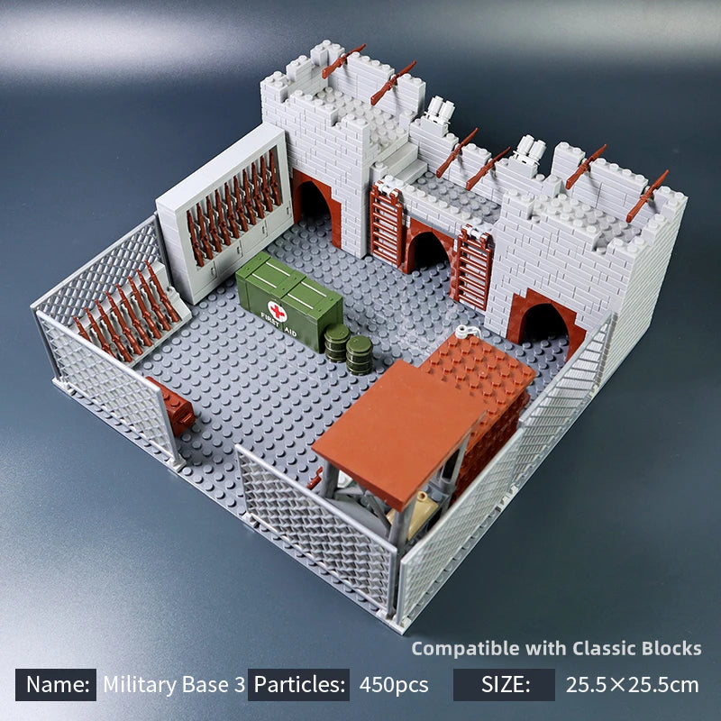 MOC Military Base Building Blocks Weapons House Blocks Toys for Boys Compatible Classic Army Guns Accessories Bricks Kids Toys