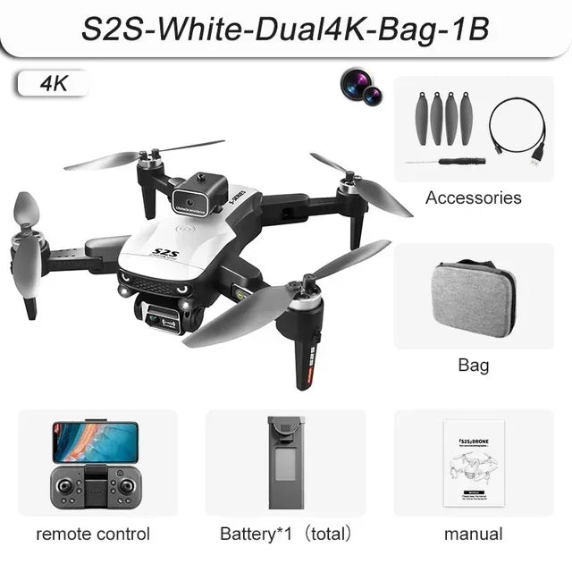 For Xiaomi S2S Mini Drone 8K HD 5G Camera Obstacle Avoidance Aerial Photography With Optical Flow Positioning Function Christmas