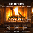 SucceBuy Fireplace Log Grate Fireplace Grate with 6 Legs 3/4’’ Solid Powder-coated Steel Bars Log Firewood Burning Rack Holder