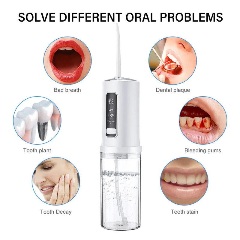 Xiaomi Electric Oral Irrigator Pulse Portable USB Rechargeable 200ML Multiple Gear Teeth Cleaner Waterproof Travelling 4 Nozzles