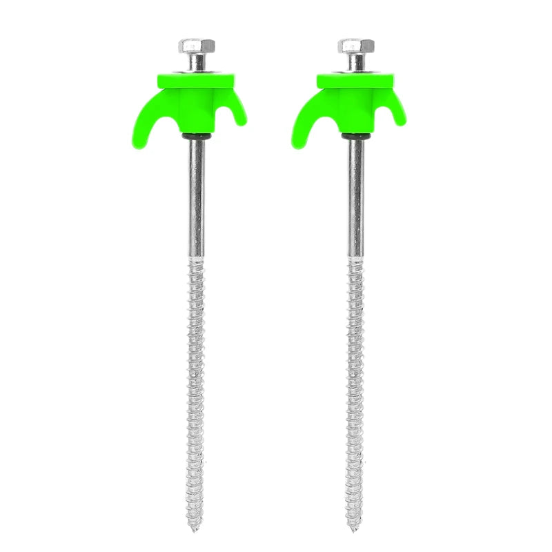 10/2pcs Metal Tent Spikes Camping Pegs Drill in Ground Anchors Heavy Duty Spiral Screw with Hex Socket Stakes Camping Stakes
