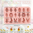 18-Cavity Easter Silicone Chocolate Mold Egg Rabbit Bunny Shaped Mould Candy Jelly Cocoa Bombs Making of Easter Party Decoration