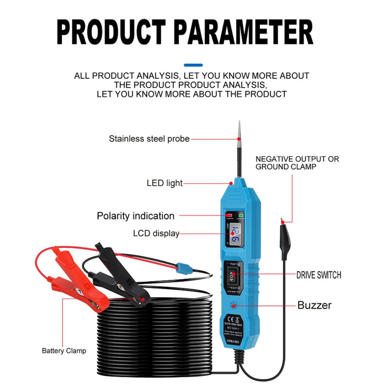 The Newest Electric Circuit Tester CNBJ-823 Automobile Electrical System Tester With Power Switch Vehicle Diagnostic Tool