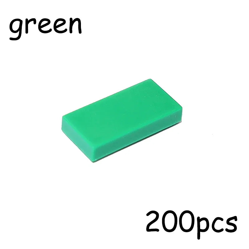 200PCS MOC Assemble Particles 3069 30070 1x2 Bricks Flat Tile Smooth 1*2 Building Blocks DIY Educational Creative Toy for Kids