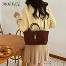 Women Faux Suede Tote Bag Fashion Shoulder Bag Solid Color Trendy Carrying Bag Designer Tote Handbag Outdoor Travel Bag