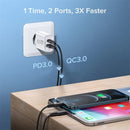 USB C Charger 65W PD 3.0 GaN 2-Port Fast Charging Wall Charger for iPhone 15 Pro Max 15 Plus 14 13 12 iPad Switch Galaxy S23 S22