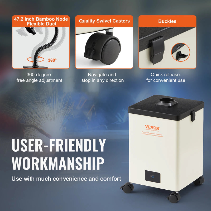 SucceBuy Solder Fume Extractor 100W/150W Smoke Extractor 332 m³/h Strong Suction Smoke Absorber Purifier for Engraving Welding