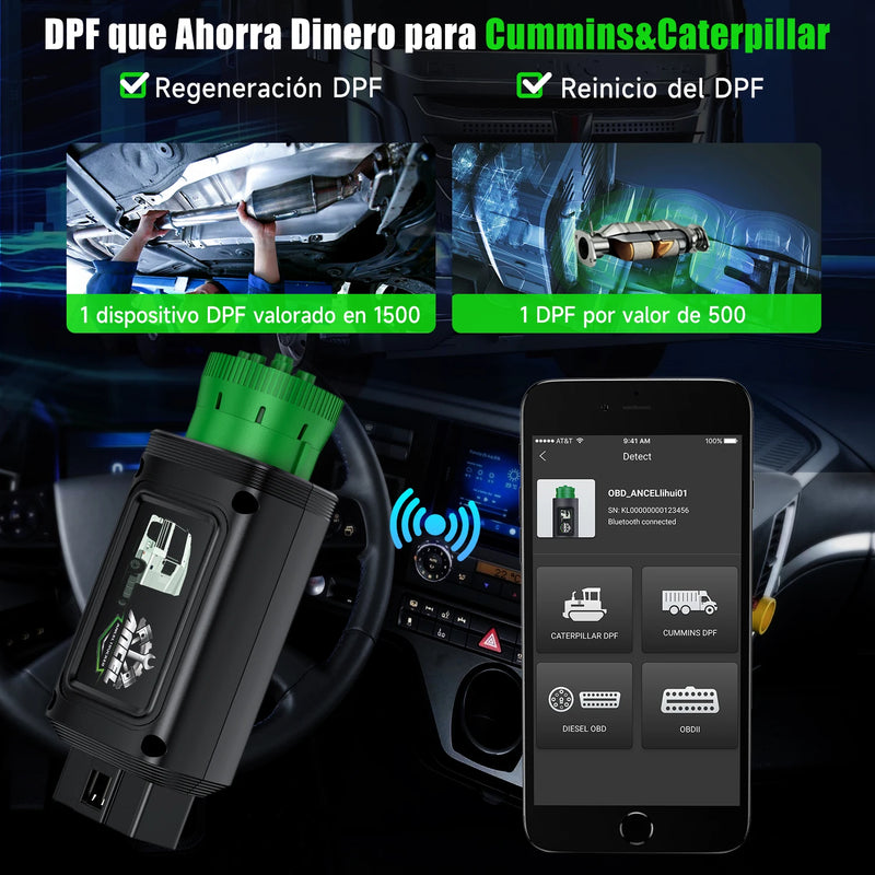 ANCEL Trucker Series HD100 Heavy Duty Truck Scanner All System Diesel Scanner Diagnostic Scan Tool DPF Regeneration for Cummins